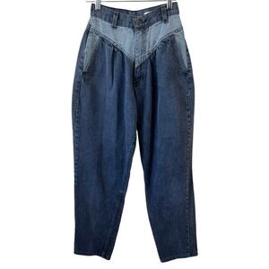 Vintage 80s tapered colorblock high waist jeans